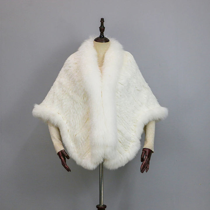 Stylish Knitted Warm Fur Cape