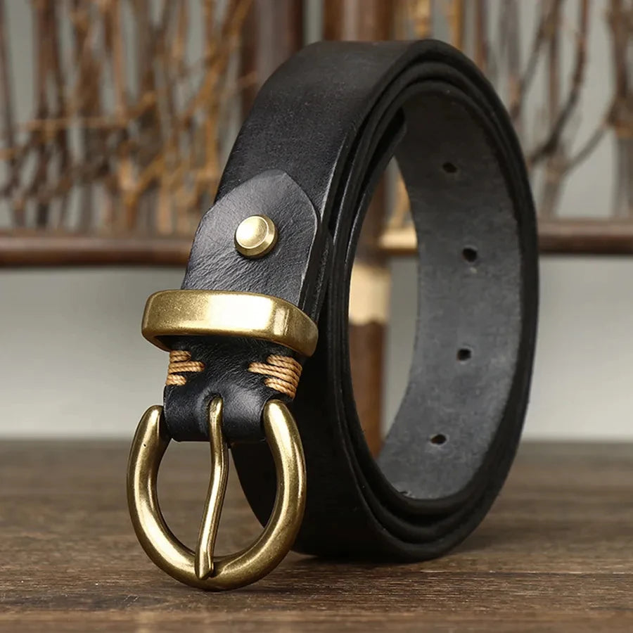 Pin Hook Real Cow Leather Belt