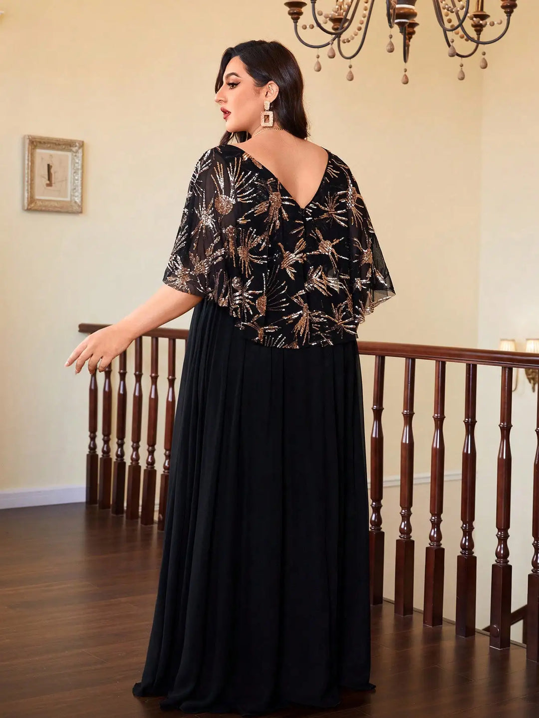 Resplendent Sequined Flowing Dress