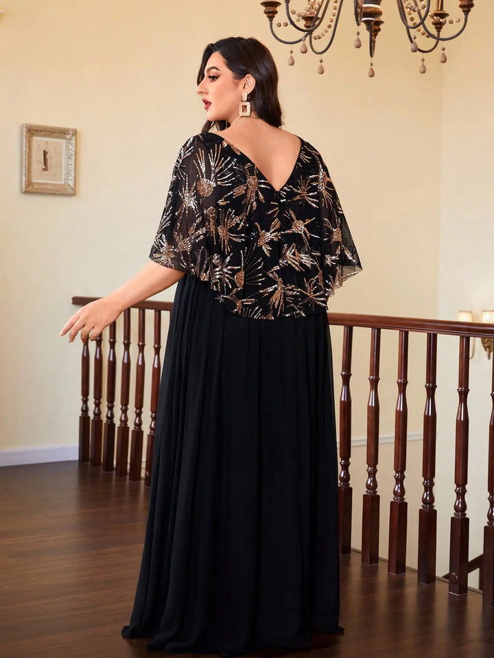 Resplendent Sequined Flowing Dress