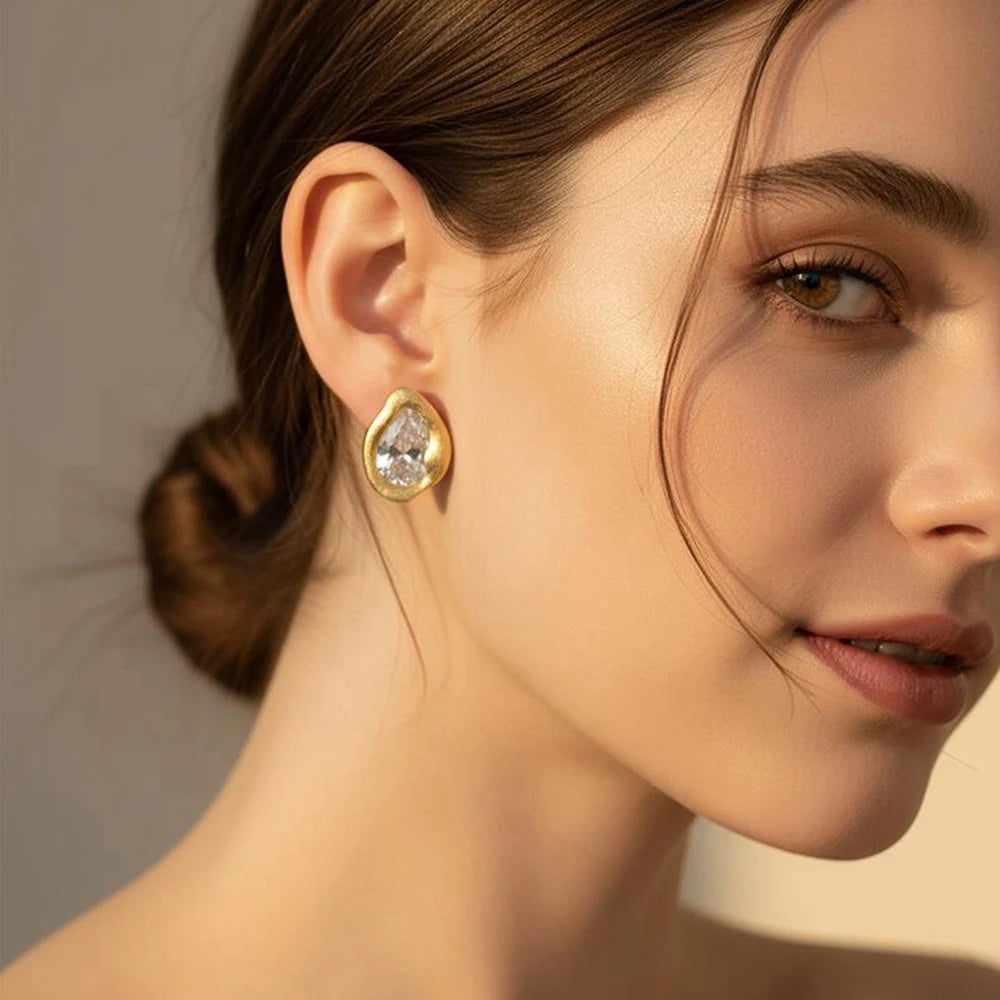 Real Moissanite Diamond Stud Earrings