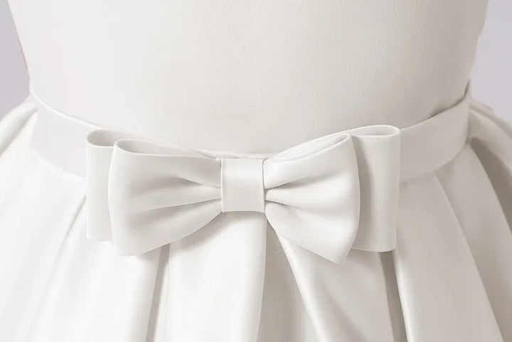 Elegant Square Collar Girl's Evening Dress