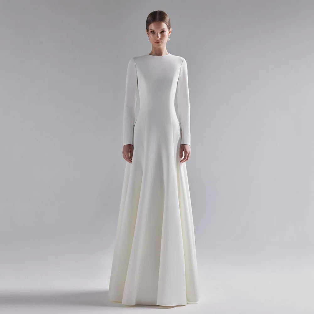 Modest Floor-Length Bridal Dress