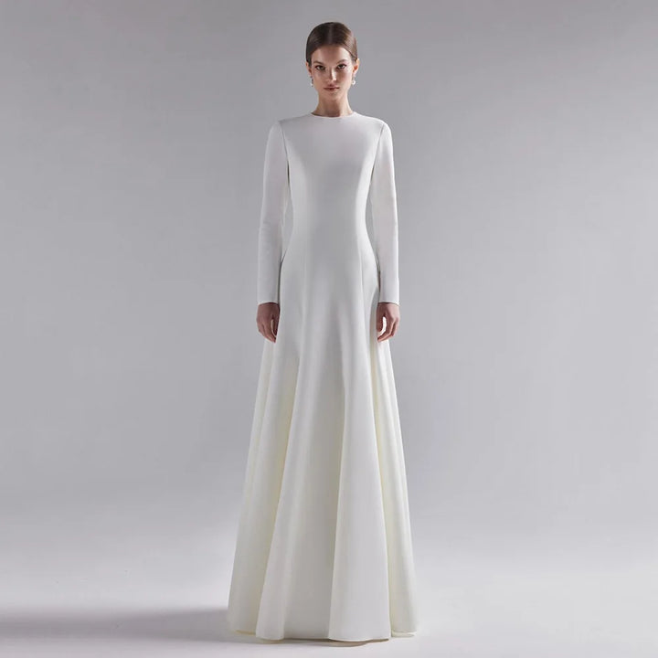 Modest Floor-Length Bridal Dress
