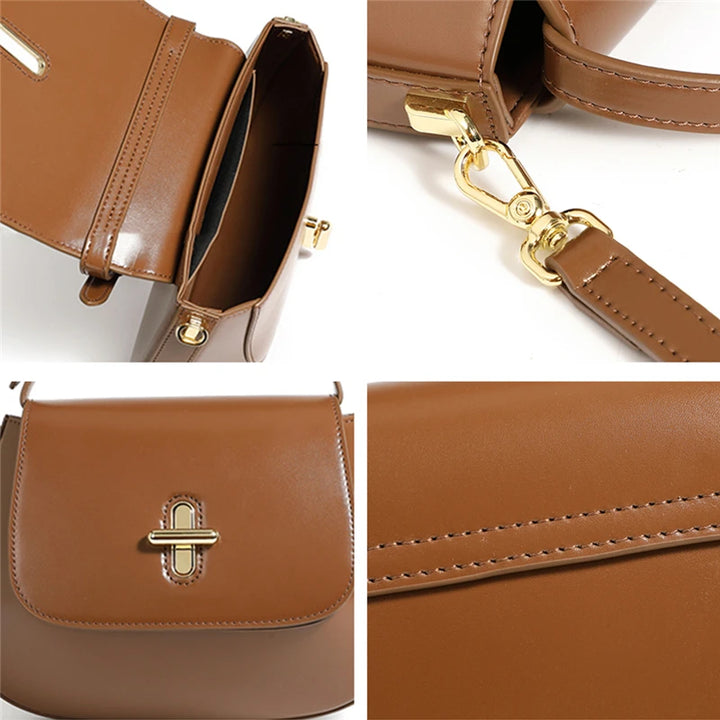 Leather Saddle Small Tote Bag