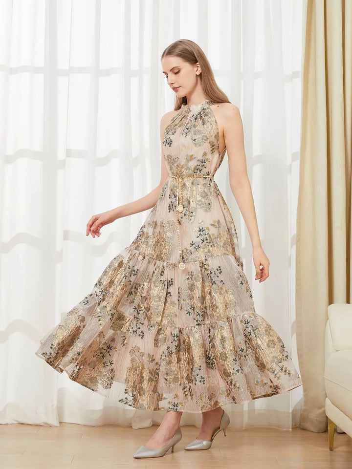 Elegant Organza Loose Halter Dress
