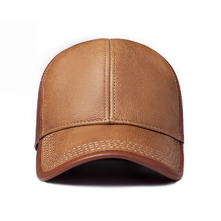 Premium Cowhide Leather Golf Peaked Hat