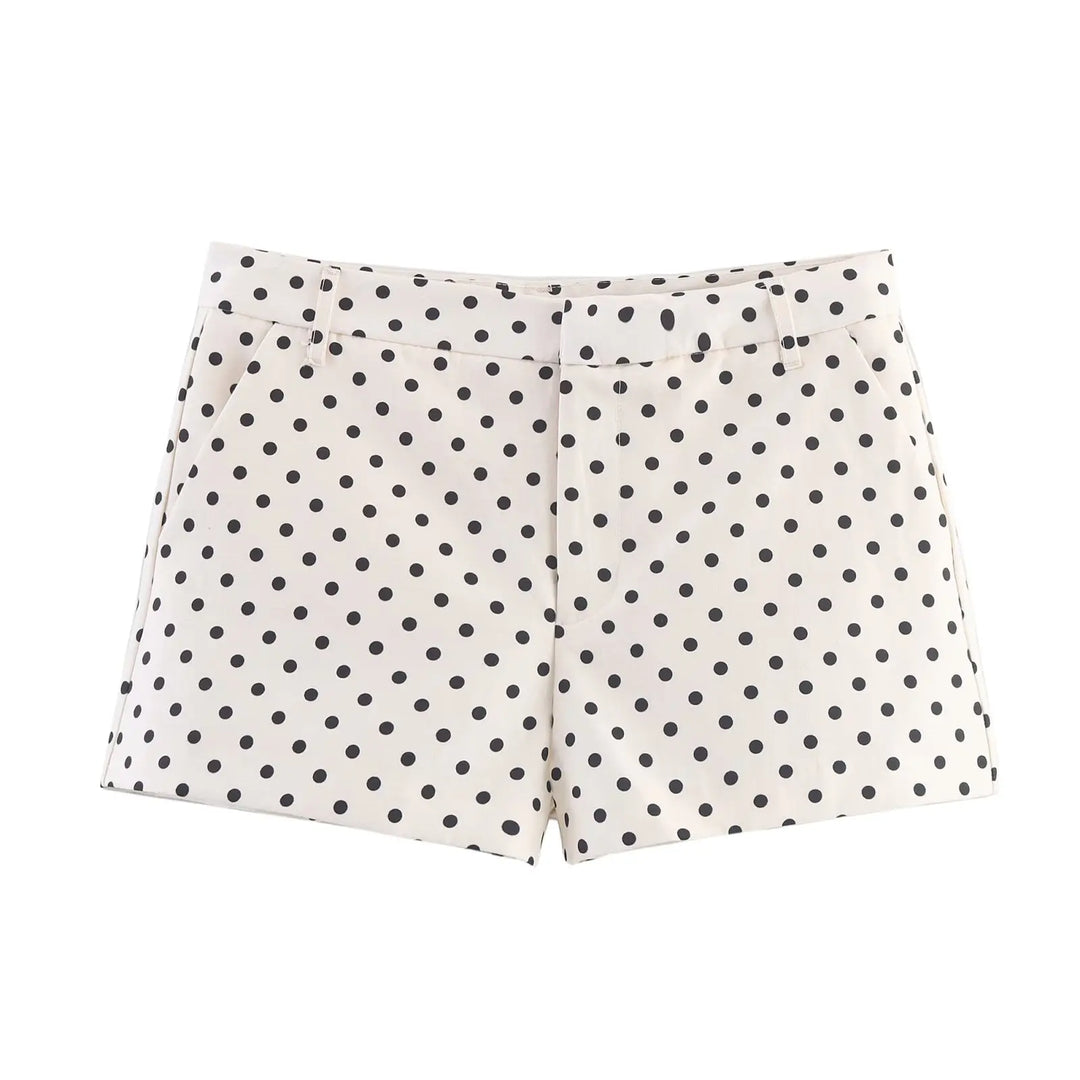 Trendy Polka Dots Mid-rise Shorts