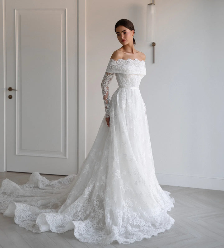 Alluring Illusion Lace Bridal Dress