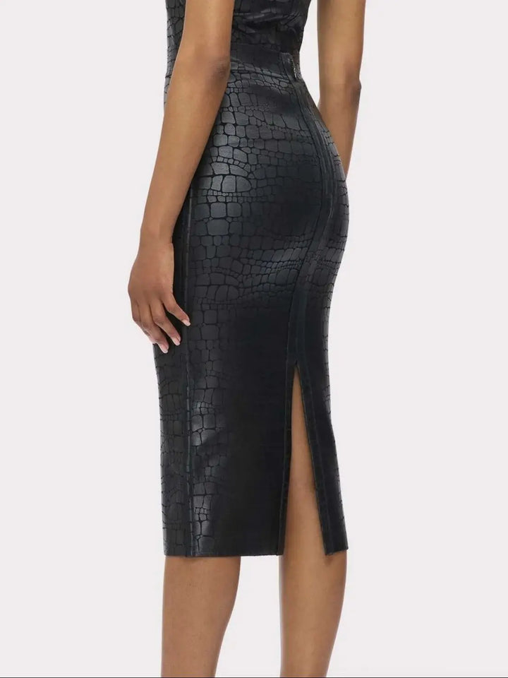 Elegant Stone Geometry High-Waist Skirt