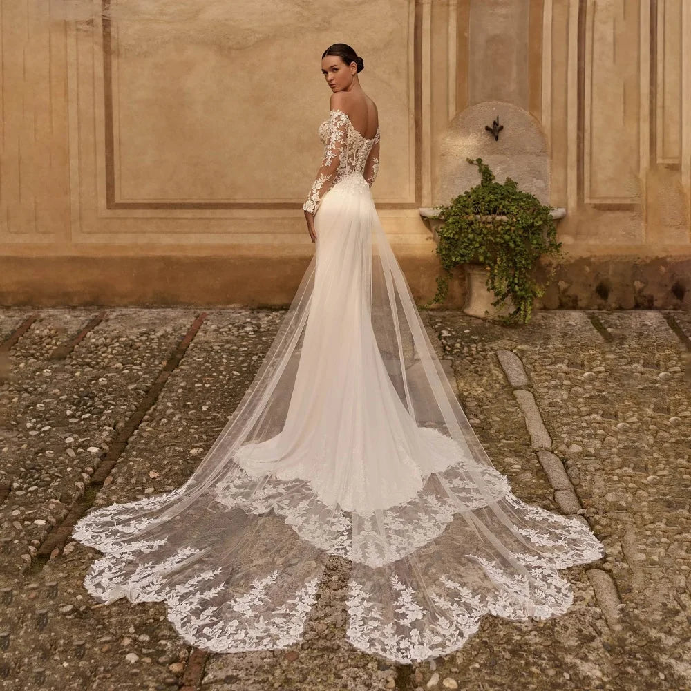 Modern Lace Detailing Wedding Gown