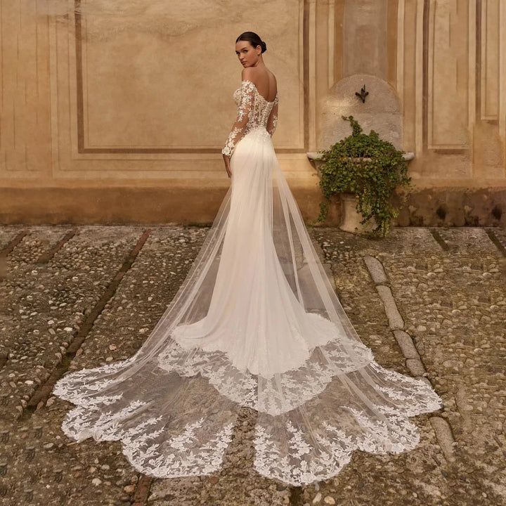Modern Lace Detailing Wedding Gown