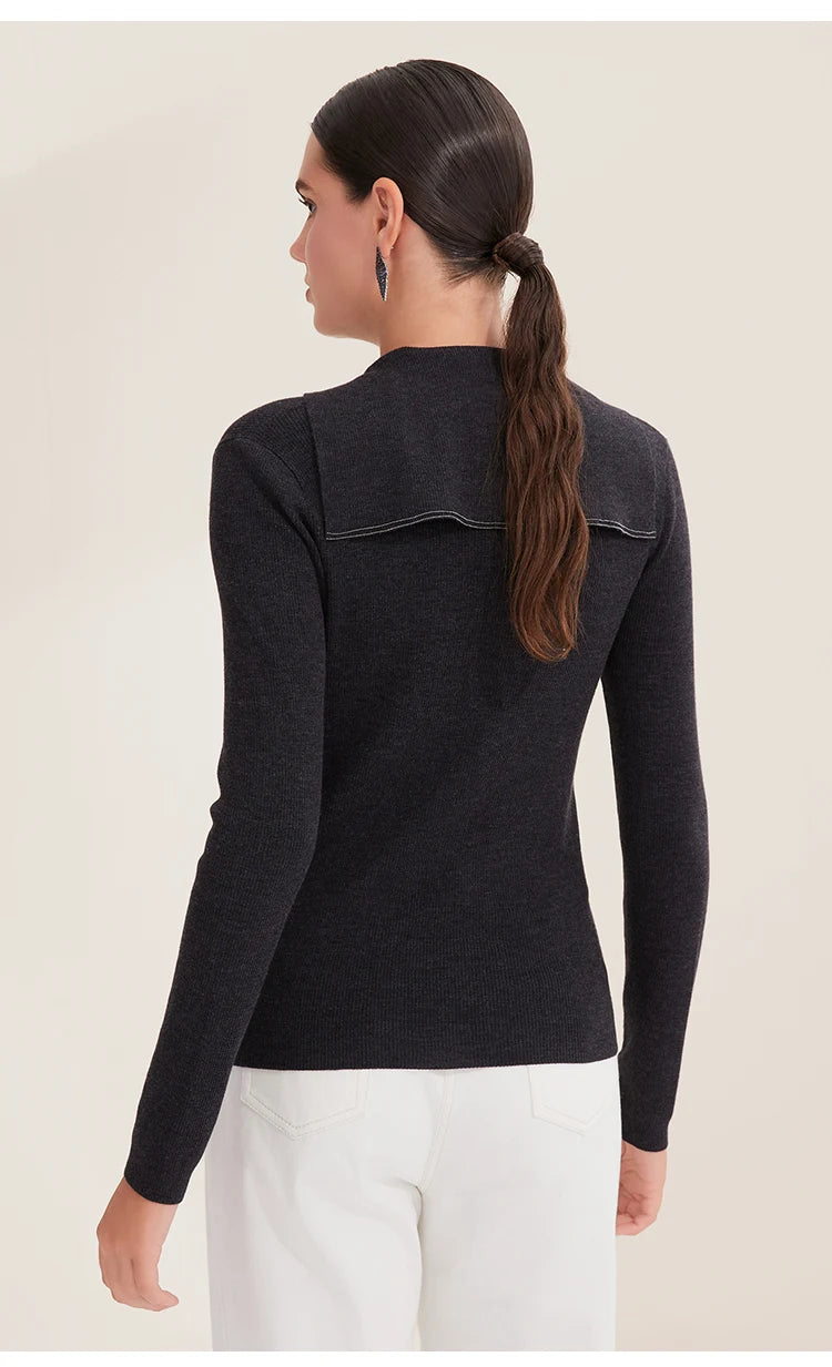 Lovely Merino Wool Polo Sweater