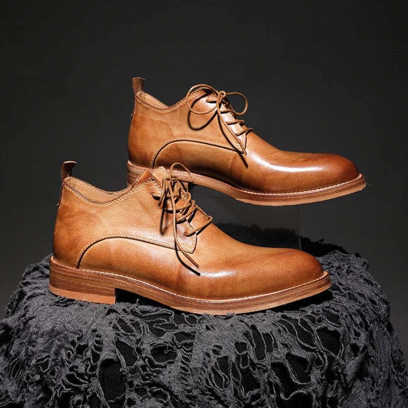 Elegant British Style Calf Leather Shoes