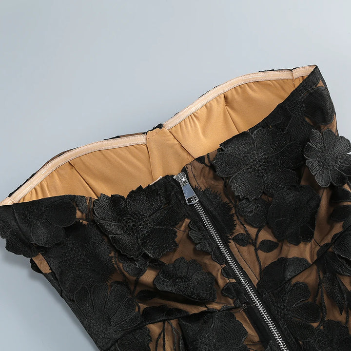 Glamorous Nights Mesh Flower Maxi Dress