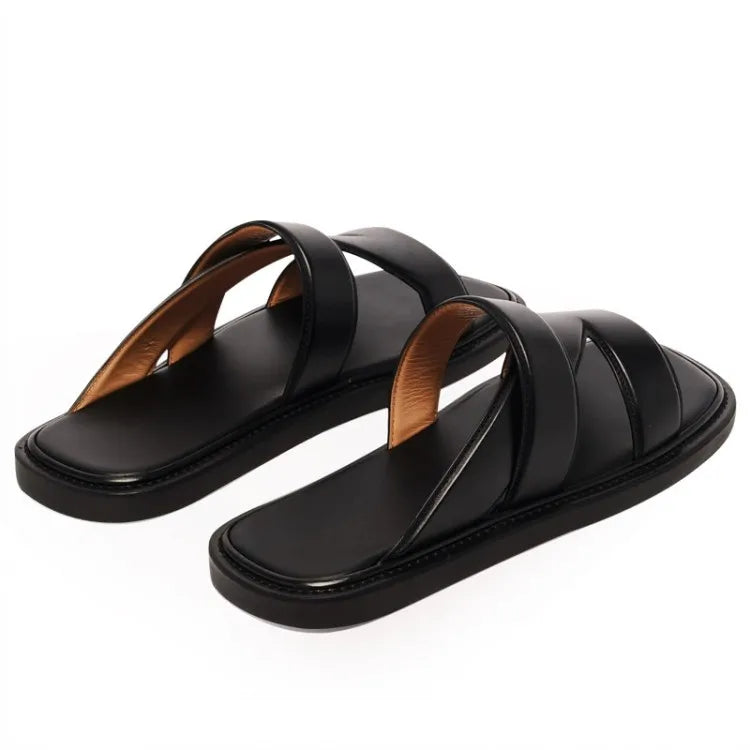 Comfortable Flat Leather Slippers