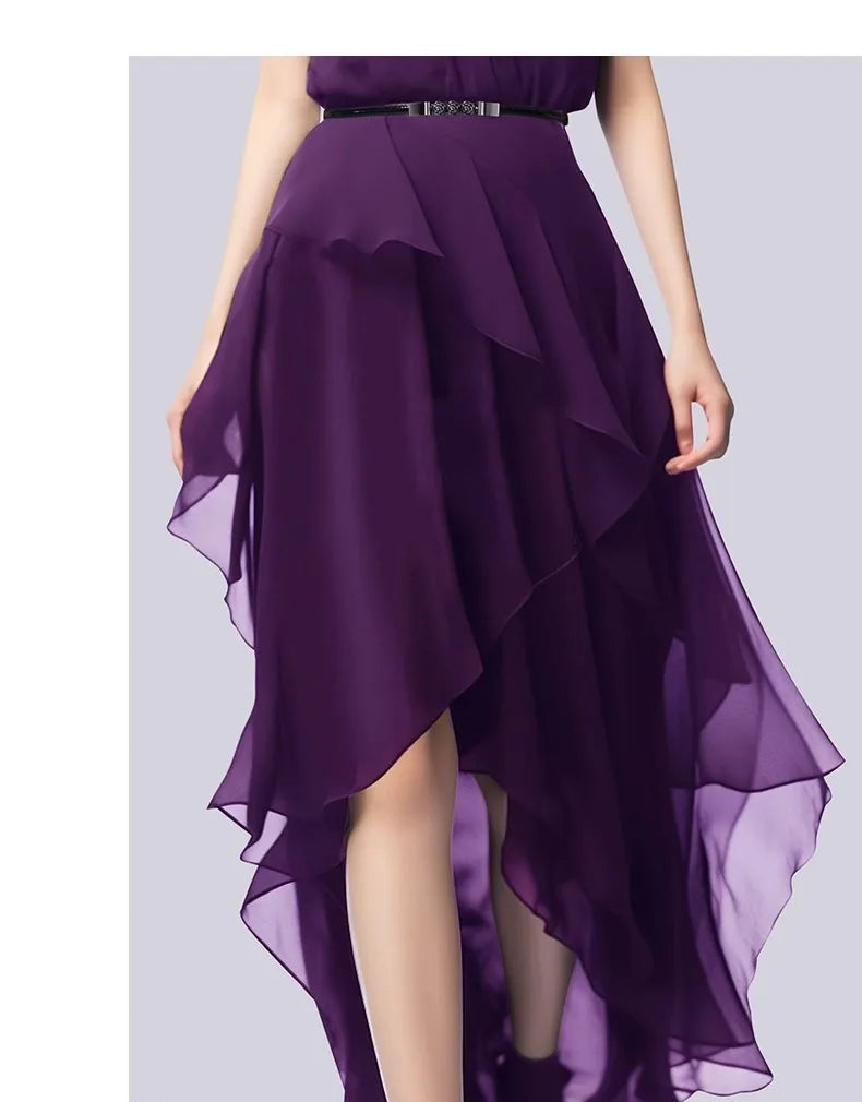 Robe gracieuse en mousseline taille haute pour femme