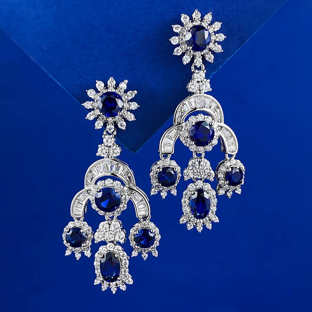 Exquisite Sapphire Ruby Earrings