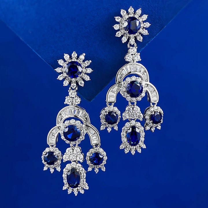 Exquisite Sapphire Ruby Earrings