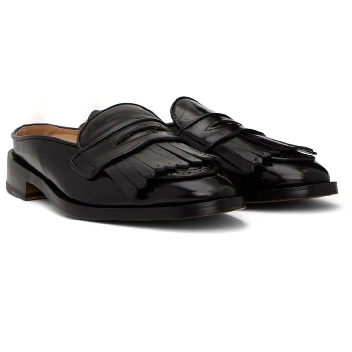 Embellished Fringe Real Leather Loafers