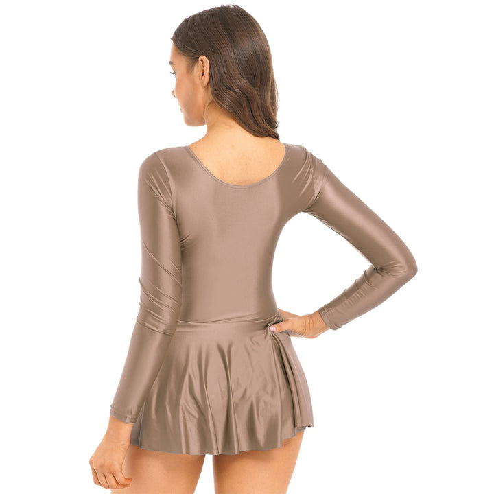 Sleek Shiny Leotard Dress