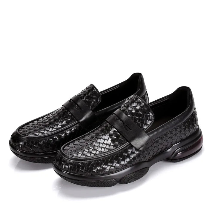 High-End Woven Leather Loafers