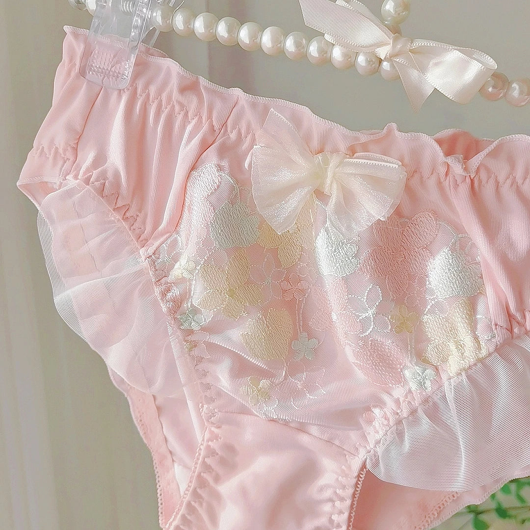 Lolita Sweet Embroidered Silk Panties