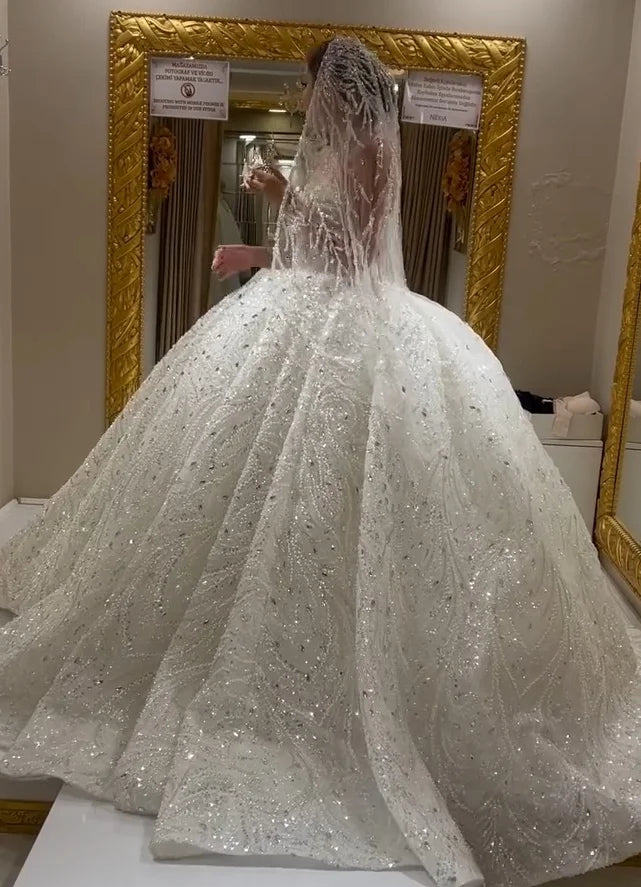 Exquisite Appliques A-Line Arabic Wedding Couture