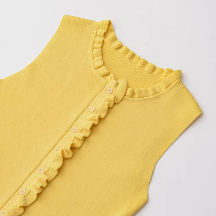 Stylish Soft Ruffled Knitted Vest
