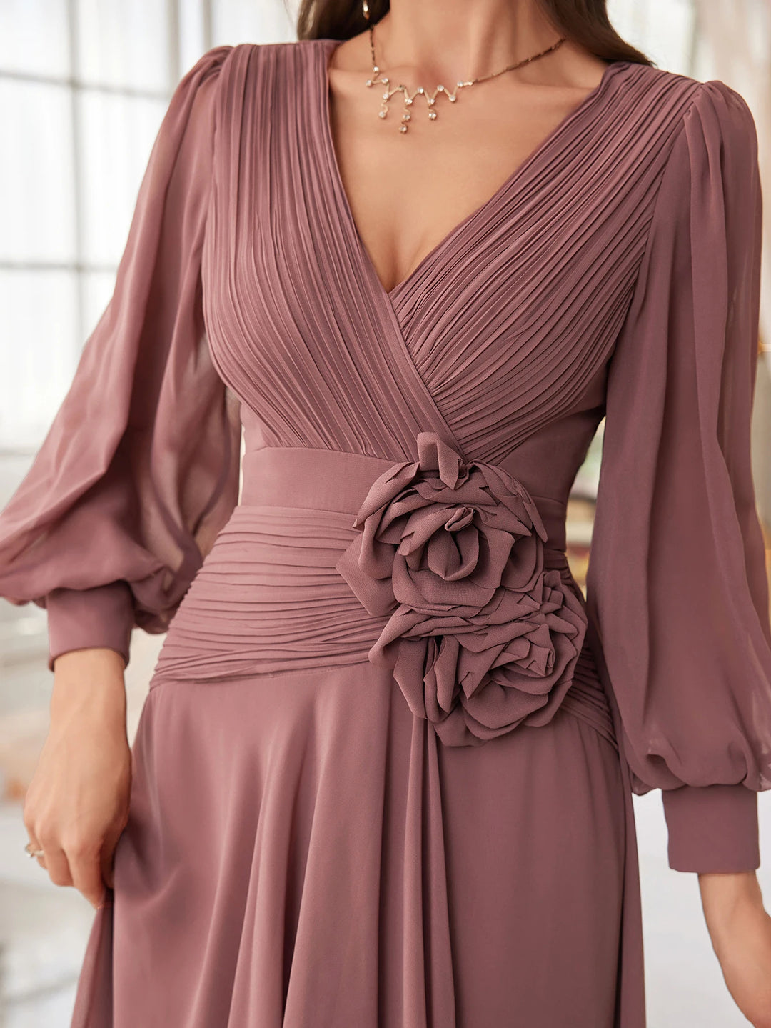 Stunning Front Pleated Formal Dress