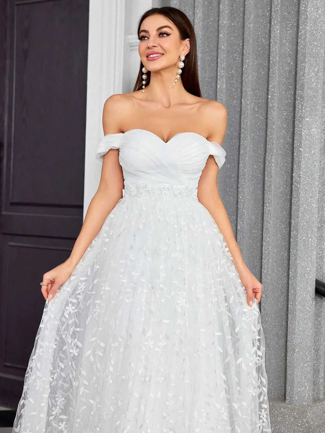 Understated 3D Embroidery Formal Dress