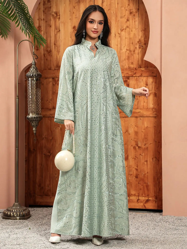 Lovely Embroidered Long Abaya Dress