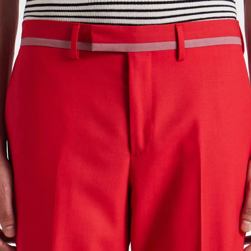 British Fashion Gentleman Style Red Pants