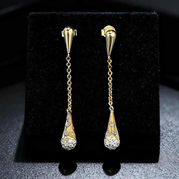Luxury Gemstone Tassel Drop Earrings