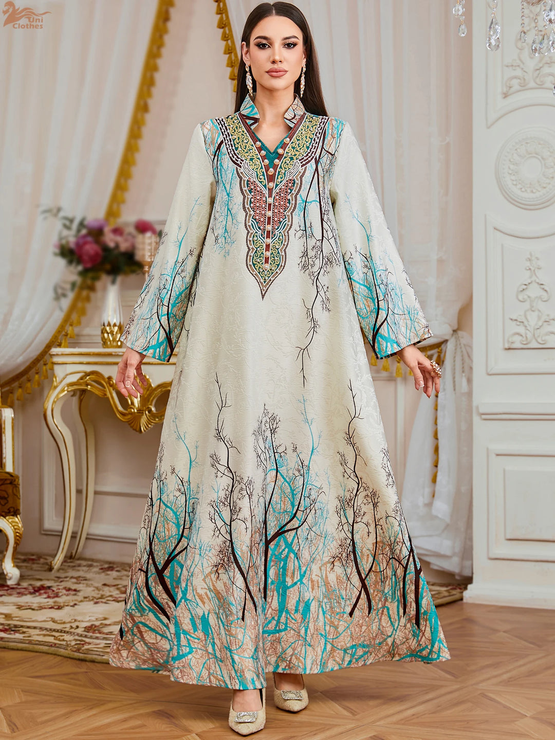 Luxurious Diamond Beaded Abaya Dress