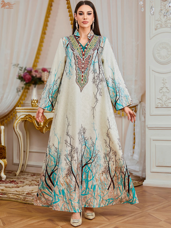 Luxurious Diamond Beaded Abaya Dress