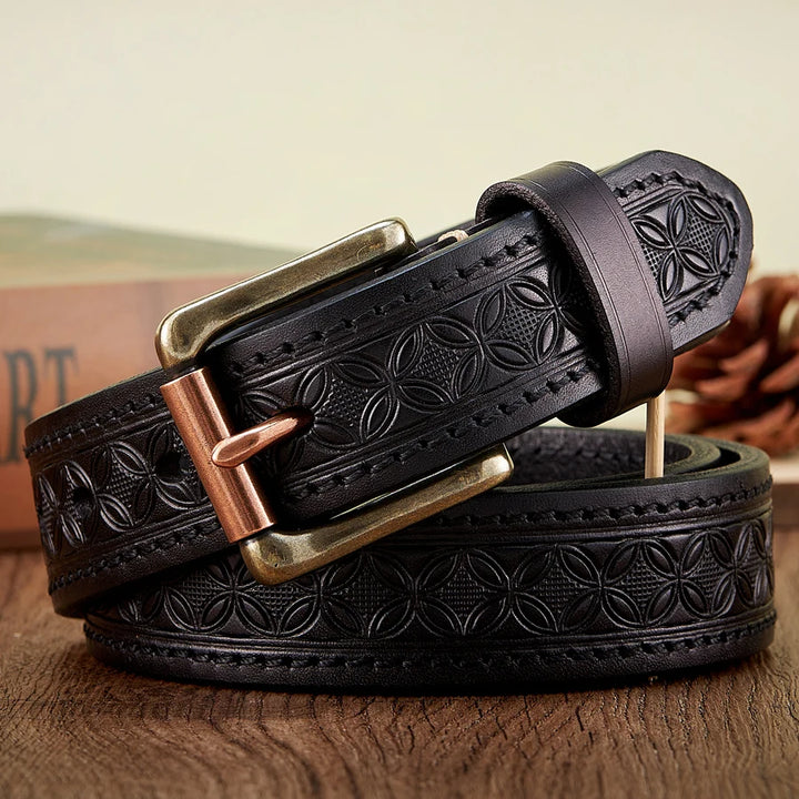 Embossed Western Cowboy Thick Belt