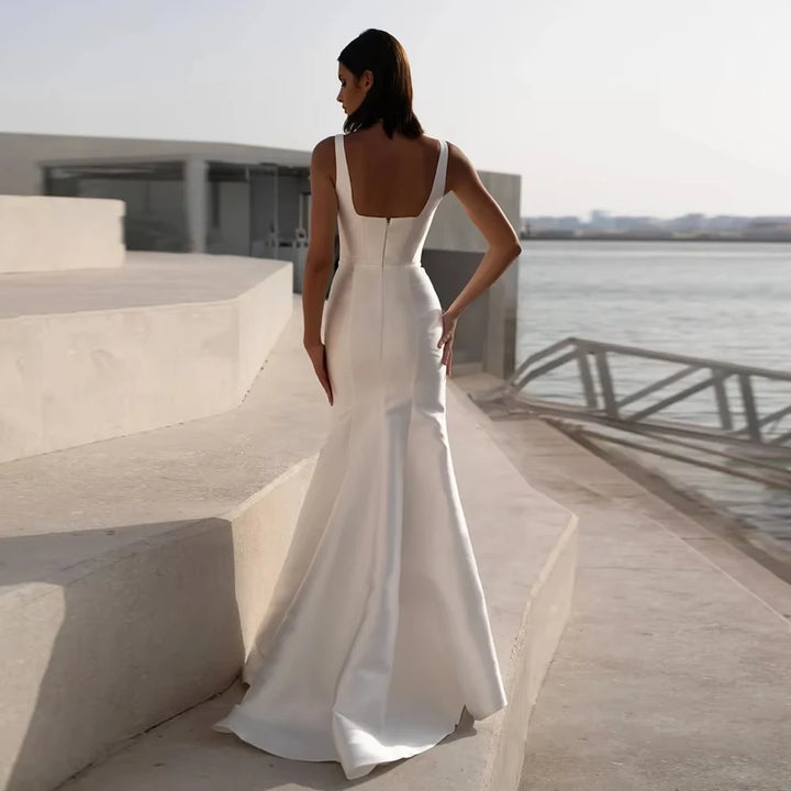 Modern Mermaid Sweep Train Bridal Dress