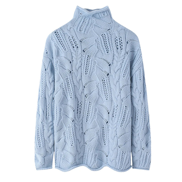 Stylish Hollow Twist Wool Sweater