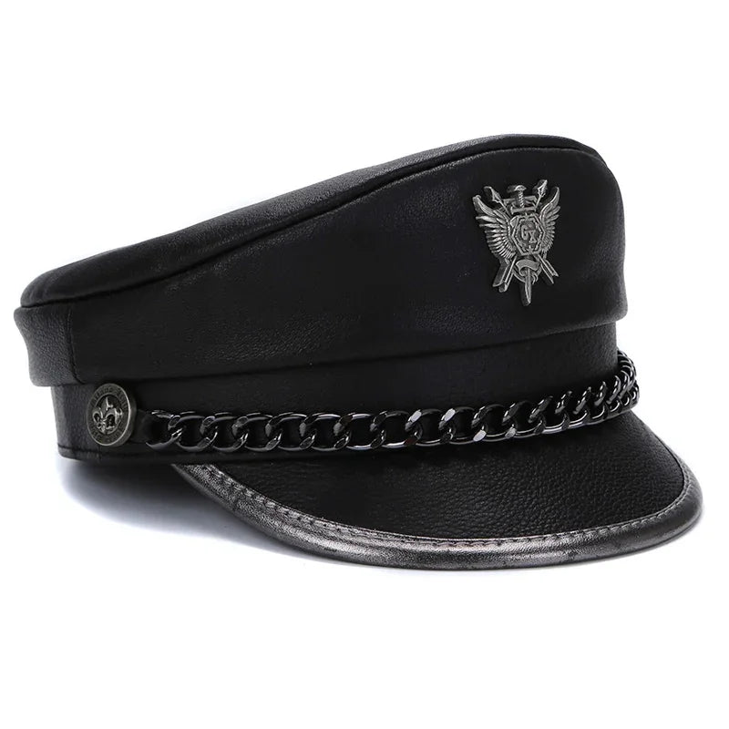 Classic Motorcycle Punk Style Navy Hat