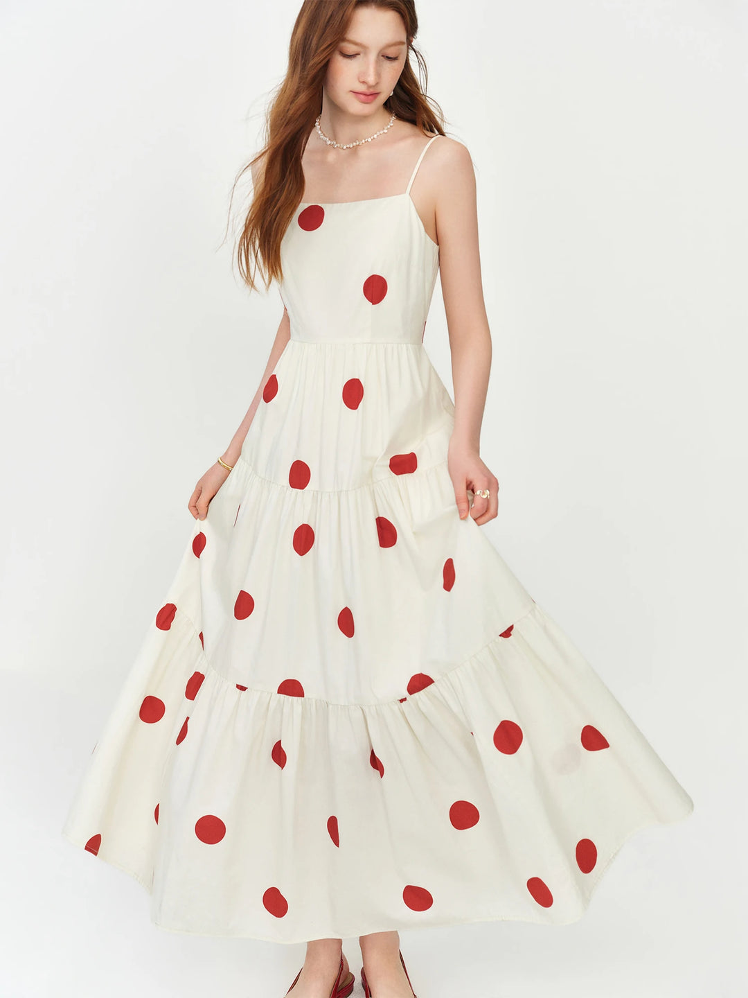 Sweet Polka Dots A-Line Long Dress