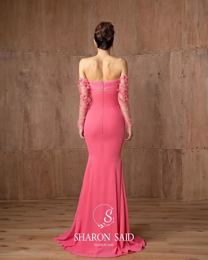 Lovely Detachable Sleeves Artisan Evening Dress