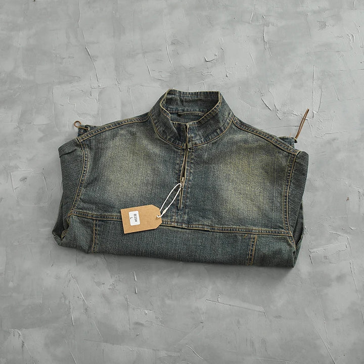Vintage Denim Pullover Jacket