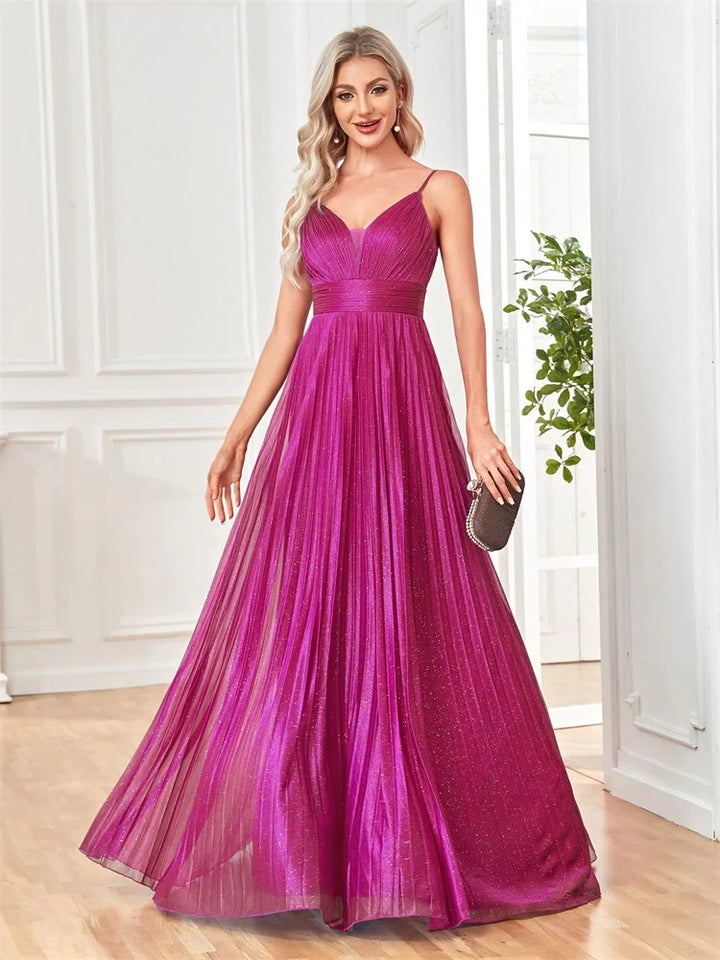 Stunning Deep V-neck Evening Gown