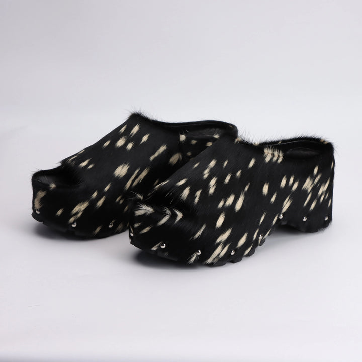 Soft Calf Hair Slip-On Mules