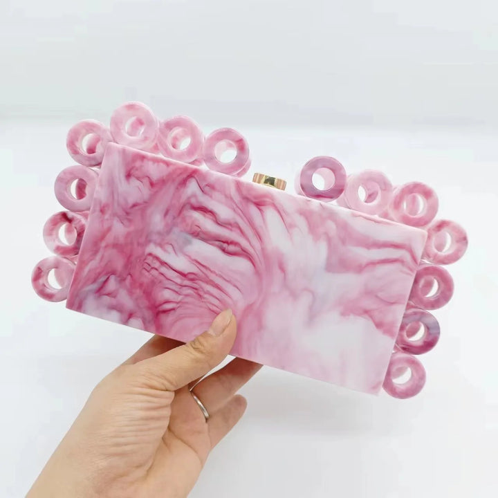 Luxury Acrylic Gold Bling Clutch Bag