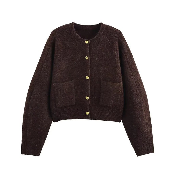 Chic O-Neck Long Sleeve Cardigan