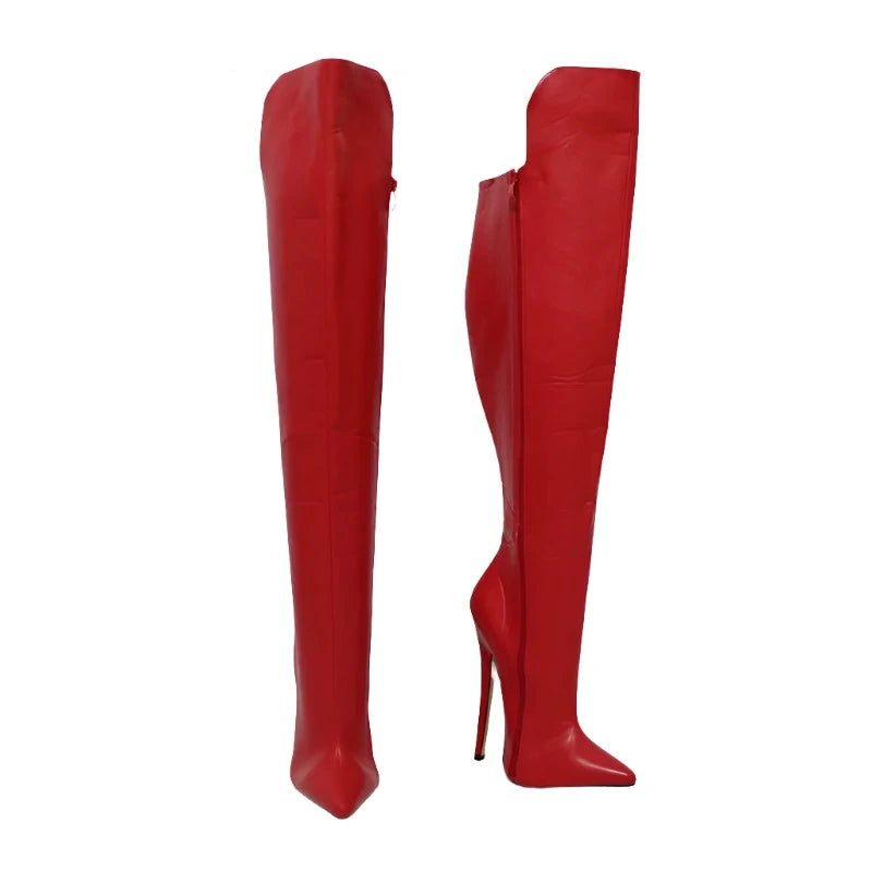 Trendy Zipper Knee High Boots