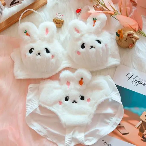 Adorable Bear-shaped Plush Bra Set