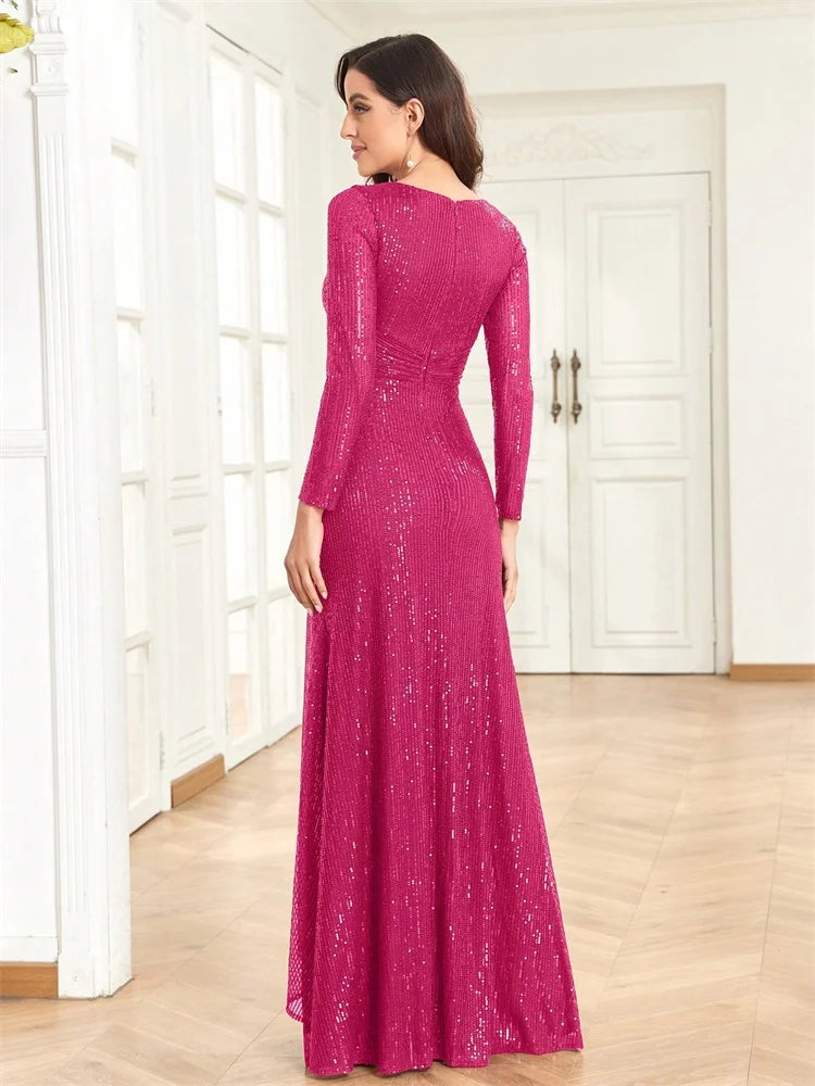 Exquisite Sequins Fabric Maxi Gown
